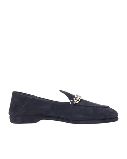 Miu Miu Blue Round Head Loafer Shoes