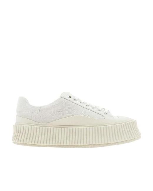 Jil Sander White Logo Casual Sneakers