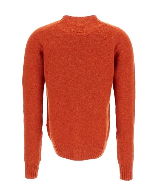 Drumohr Red Mock-Neck Knitted Sweater