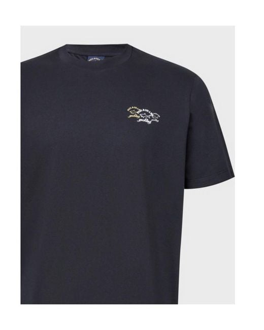 Paul & Shark Blue Round-Necked Logo T-Shirt for men