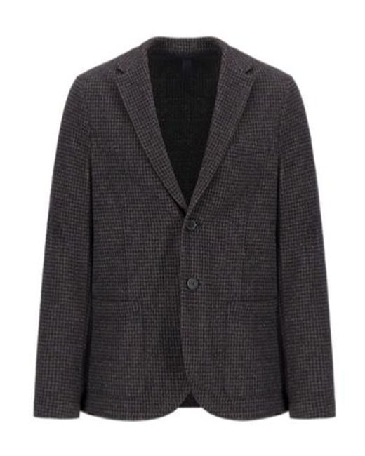 Harris Wharf London Black Blazer Patterned Moleskin for men