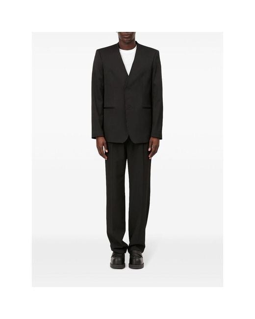 MM6 by Maison Margiela Black Single-Breasted Raw-Cut Edge Blazer for men