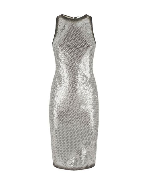 The Attico Gray The Sequinned Mini Dress