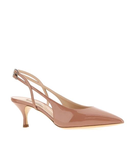Casadei Pink Giulia Slingback Heeled Pumps