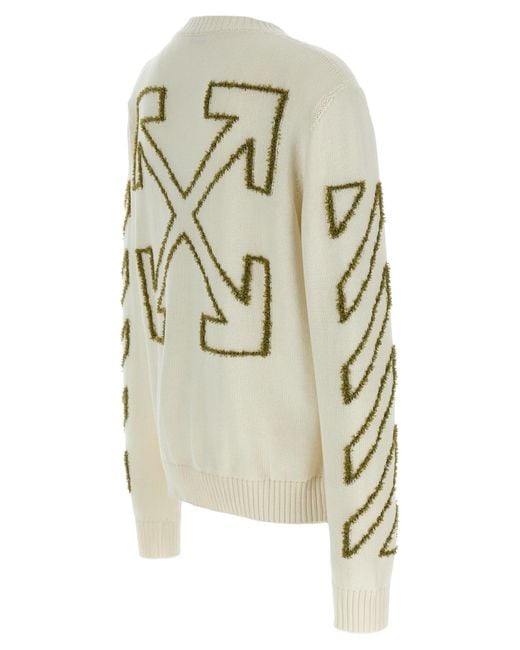 Off-White c/o Virgil Abloh Natural Diag Outline Crewneck Jumper for men