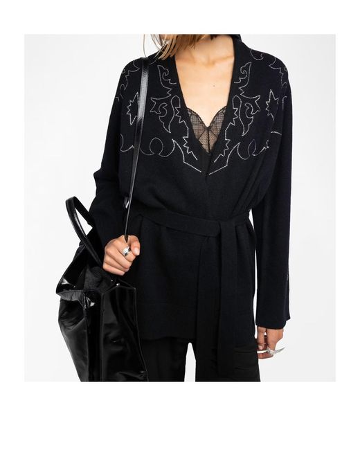 Zadig & Voltaire Black Salomy Cashmere Cardigan