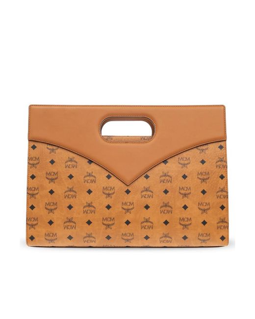 MCM Brown Logo Shoulder Bag