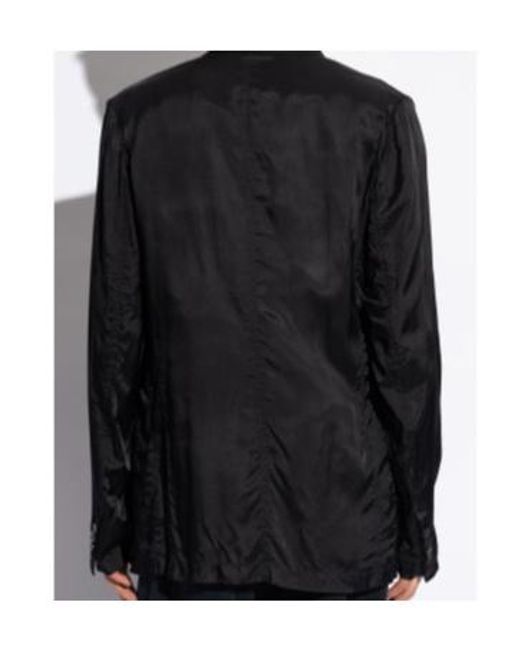 Dries Van Noten Black Single-Breasted Tailored Blazer for men