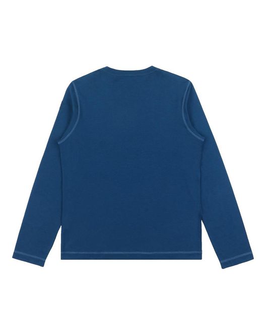 Paul & Shark Blue Logo Printed Long-Sleeved T-Shirt for men