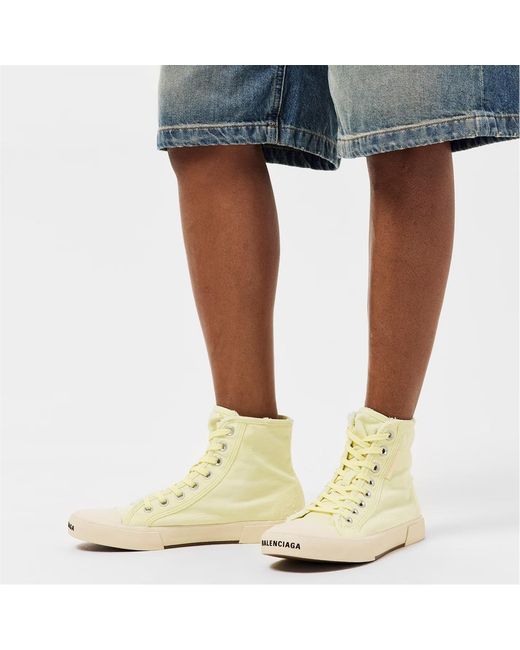 Balenciaga Natural Lace-Up High-Top Casual Sneakers