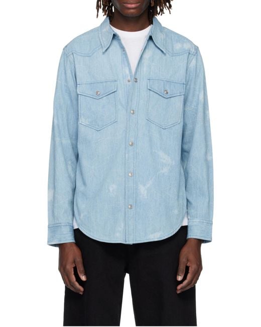Isabel Marant Blue Tasco Washed Denim Shirt for men