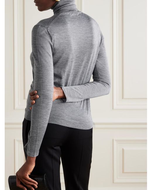 Tom Ford Gray Turtleneck Knitted Top