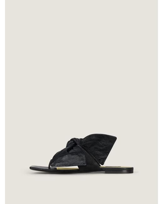 Givenchy Black Boudoir Bow Thong Slides