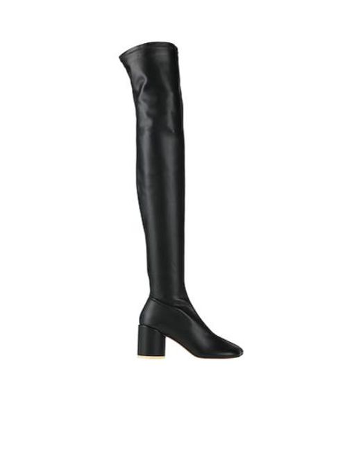 MM6 by Maison Margiela Black Solid-Color Knee-High Boots
