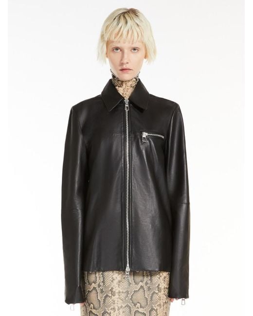 Sportmax Black Zip-Up Long-Sleeved Jacket