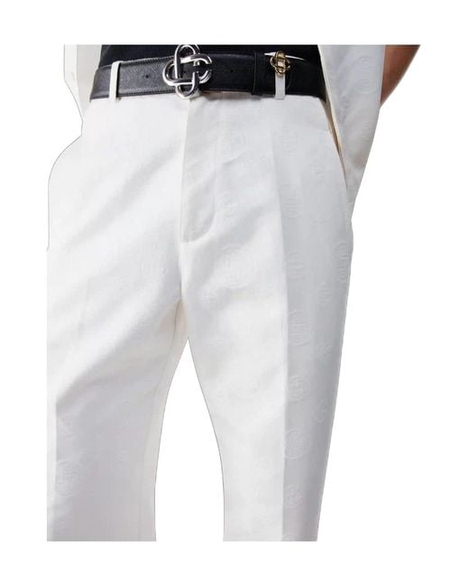Casablanca White Floral-Pattern Trousers for men