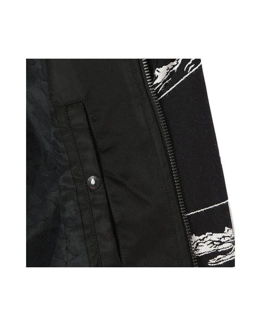 KENZO Black Printed Baseball Jacket for men