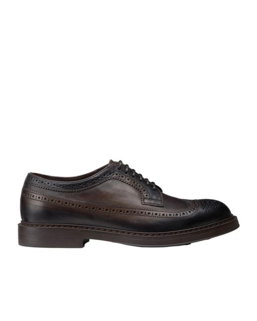 Doucal's Black Dovetail Lace-Up Shoes for men