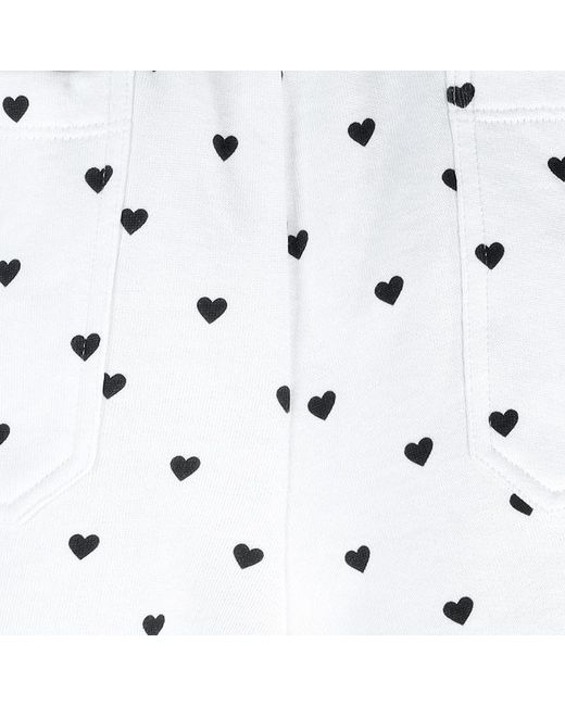 RED Valentino White Heart Printed Drawstring Shorts