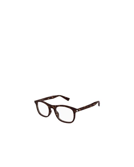 Saint Laurent White Eyewear Rectangle Frame Glasses for men