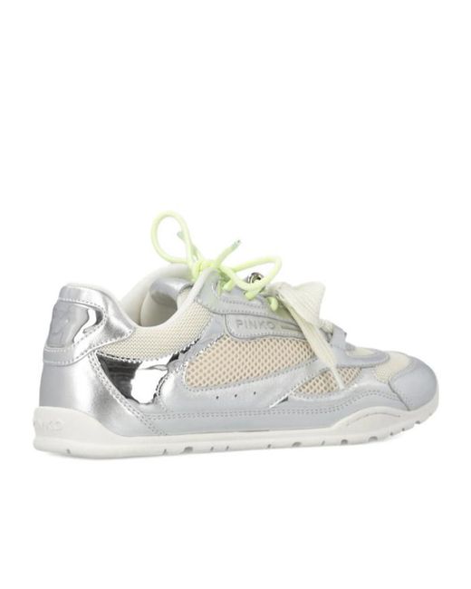 Pinko White Panelled Sneakers