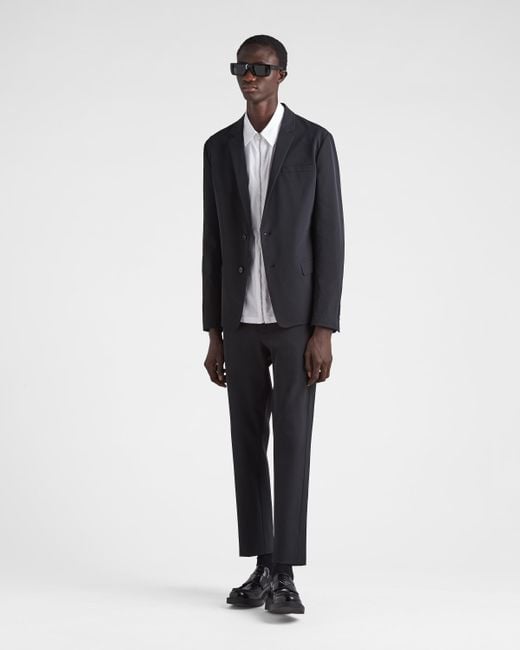 Prada Black Stretch Technical Fabric Pants for men
