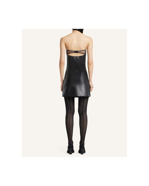 Courreges Black Draped Polywool Bustier Minidress On Sale