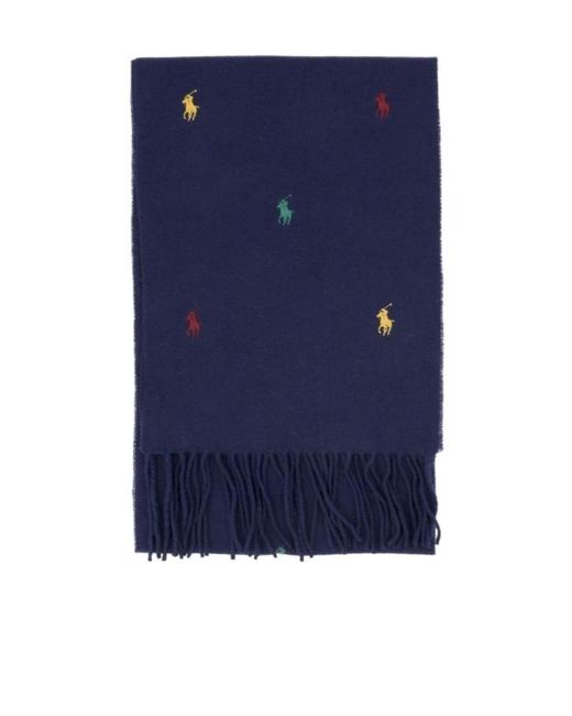 Polo Ralph Lauren Blue Fringed Scarf for men
