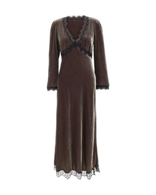 Rixo Brown Alesha Long Dress