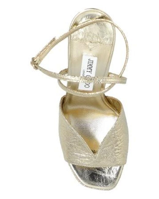 Jimmy Choo Metallic Karli 125 Buckled Platform Sandals