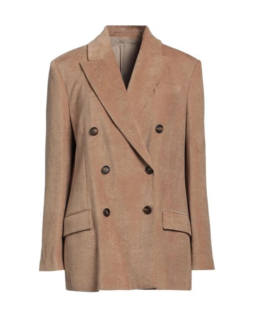 Brunello Cucinelli Brown Double-Breasted Blazer