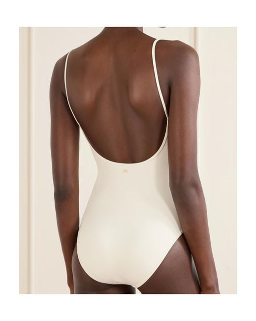 Valentino White Chez 1960 Printed One-Piece Swimsuit