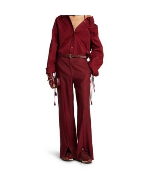 Gucci Red Straight-Leg Trousers