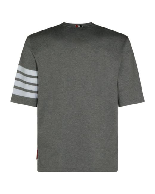 Thom Browne Gray Striped Sleeve T-Shirt for men