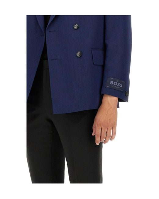 Boss Blue Boss Double Breasted Tailored Blazer for men