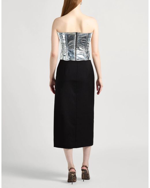 Dolce & Gabbana Blue Metallic Strapless Corset