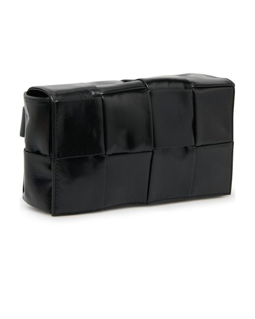 Bottega Veneta Black Logo Logo Flip Shoulder Bag for men
