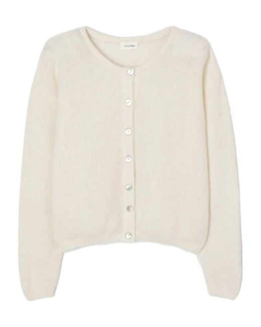 American Vintage White Boxy Button-Up Cardigan