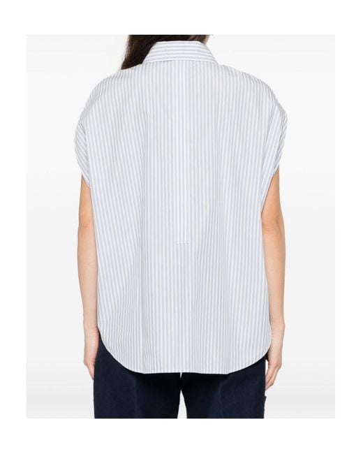 Woolrich White Long Sleeved Striped Shirt