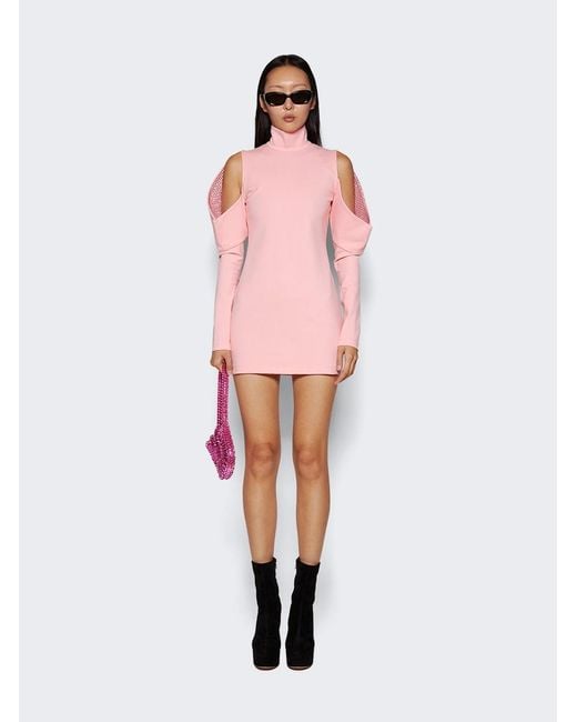 Area Pink Crystal-Embellished Minidress