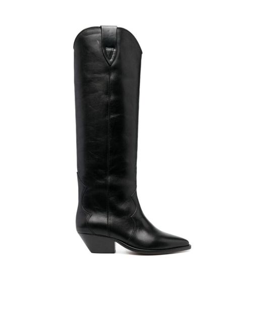Isabel Marant Black Denvee Pointed Toe Knee-High Boots
