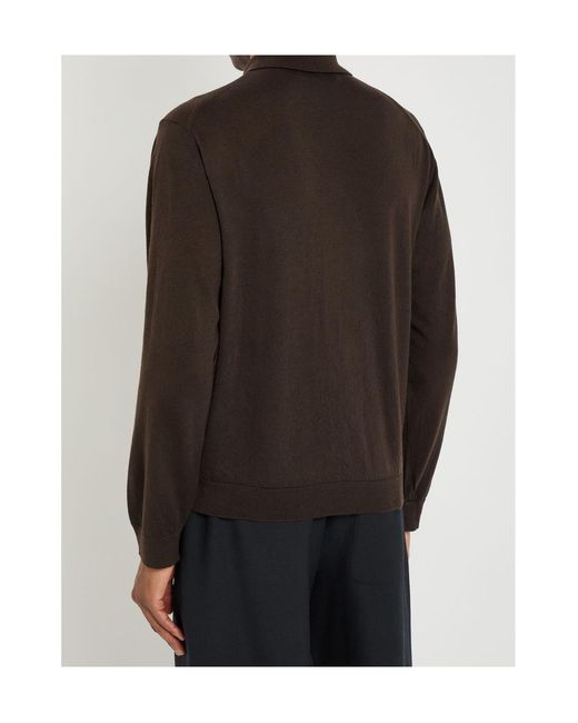 Our Legacy Brown Diamond Pattern Wool Cardigan for men