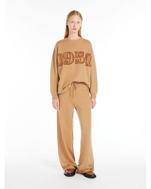 Max Mara Natural Cashmere Drawstring Casual Pants