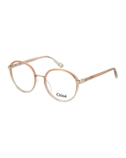 Chloé Natural Chloé Eyewear Round Frame Glasses