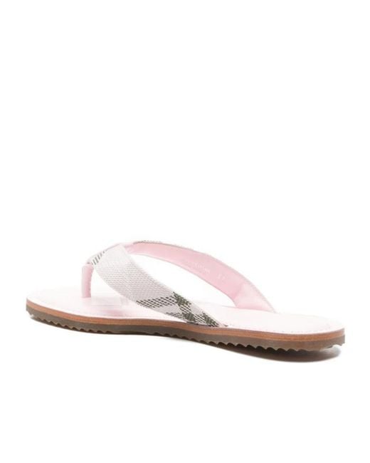 Burberry White Check Pavilion Sandals