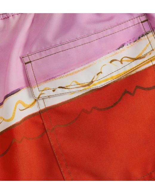 Dior Red Iviera Swim Shorts for men