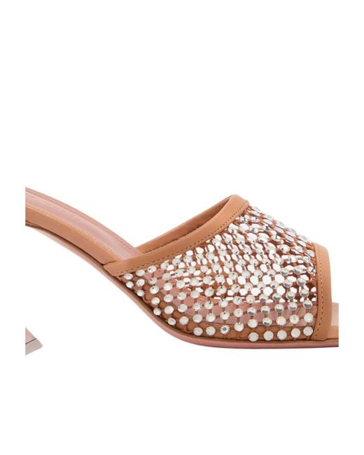 AMINA MUADDI Pink Lupita Crystal Sandals