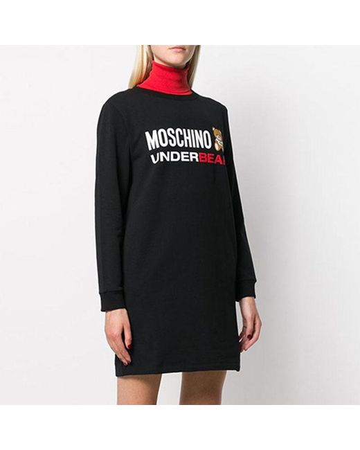 Moschino Black Long-Sleeved T-Shirt Dress