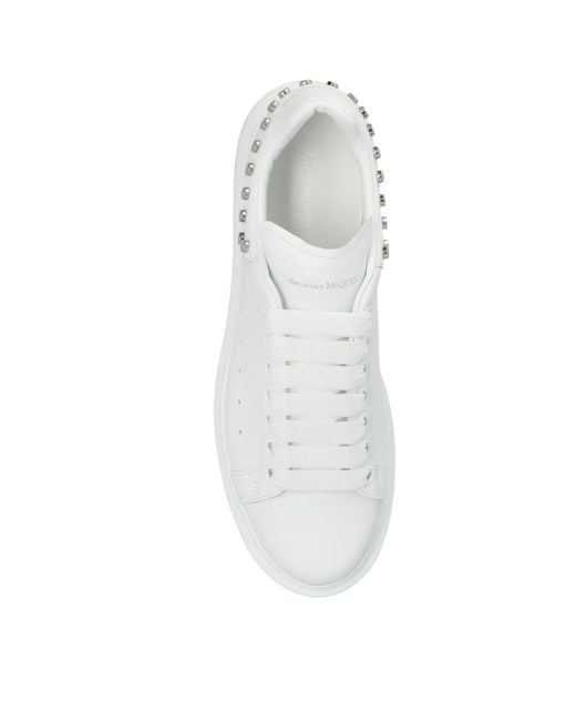 McQueen White Studded Low-Top Sneakers