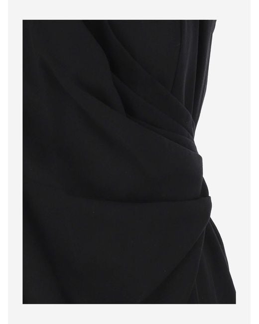 Balmain Black Halterneck Sleeveless Draped Mini Dress
